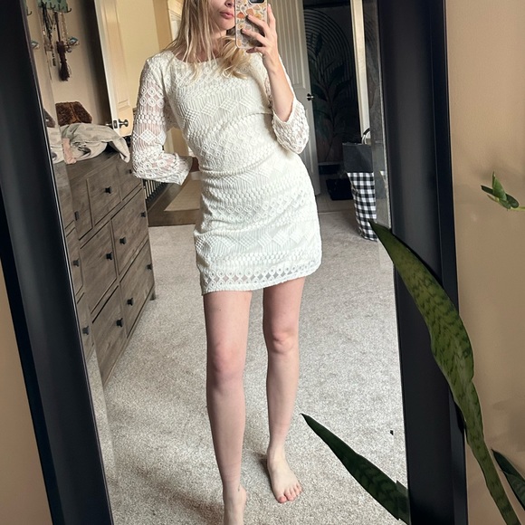 As U Wish Dresses & Skirts - White Lace Dress Size M